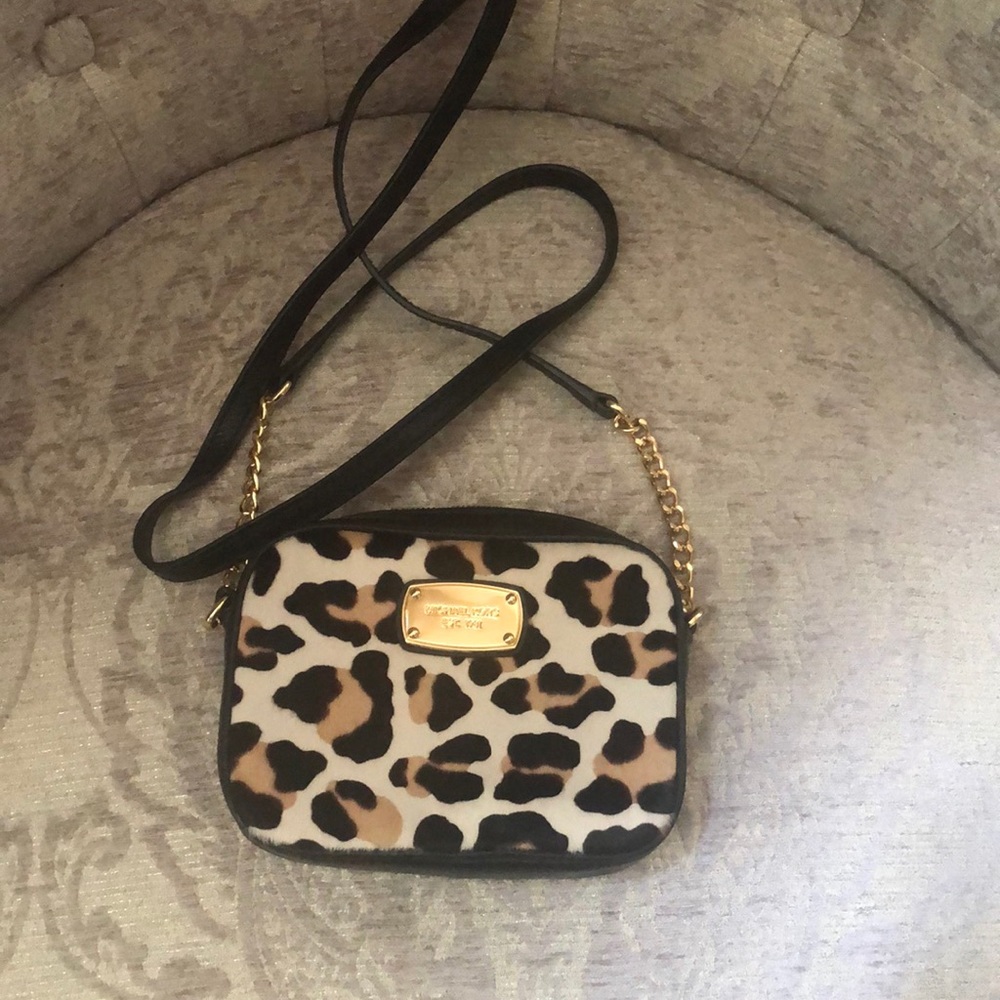 Michael Kors Leopard Print Crossbody Bag - Brown/Black